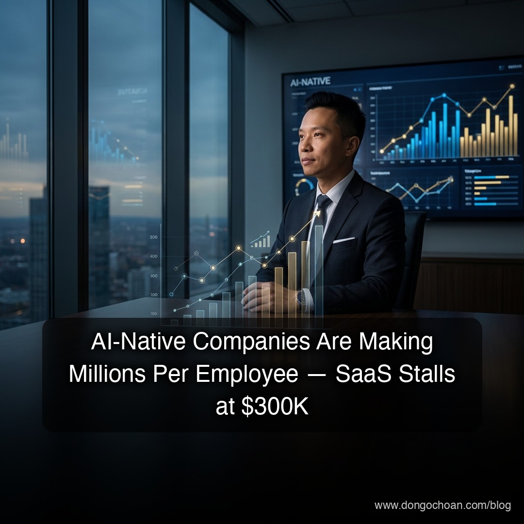 Công ty AI-native kiếm hàng triệu USD mỗi nhân viên — SaaS truyền thống dậm chân ở $300K