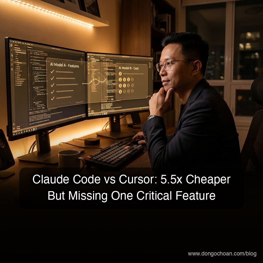Claude Code vs Cursor: Rẻ Hơn 5.5 Lần Nhưng Thiếu 1 Tính Năng Này