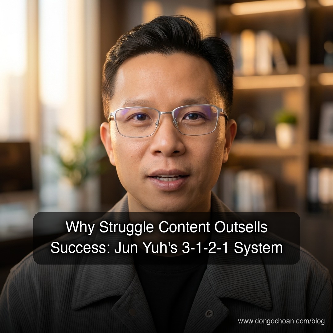 Vì sao kể chuyện vật lộn bán hàng giỏi hơn khoe thành công: hệ thống 3-1-2-1 của Jun Yuh