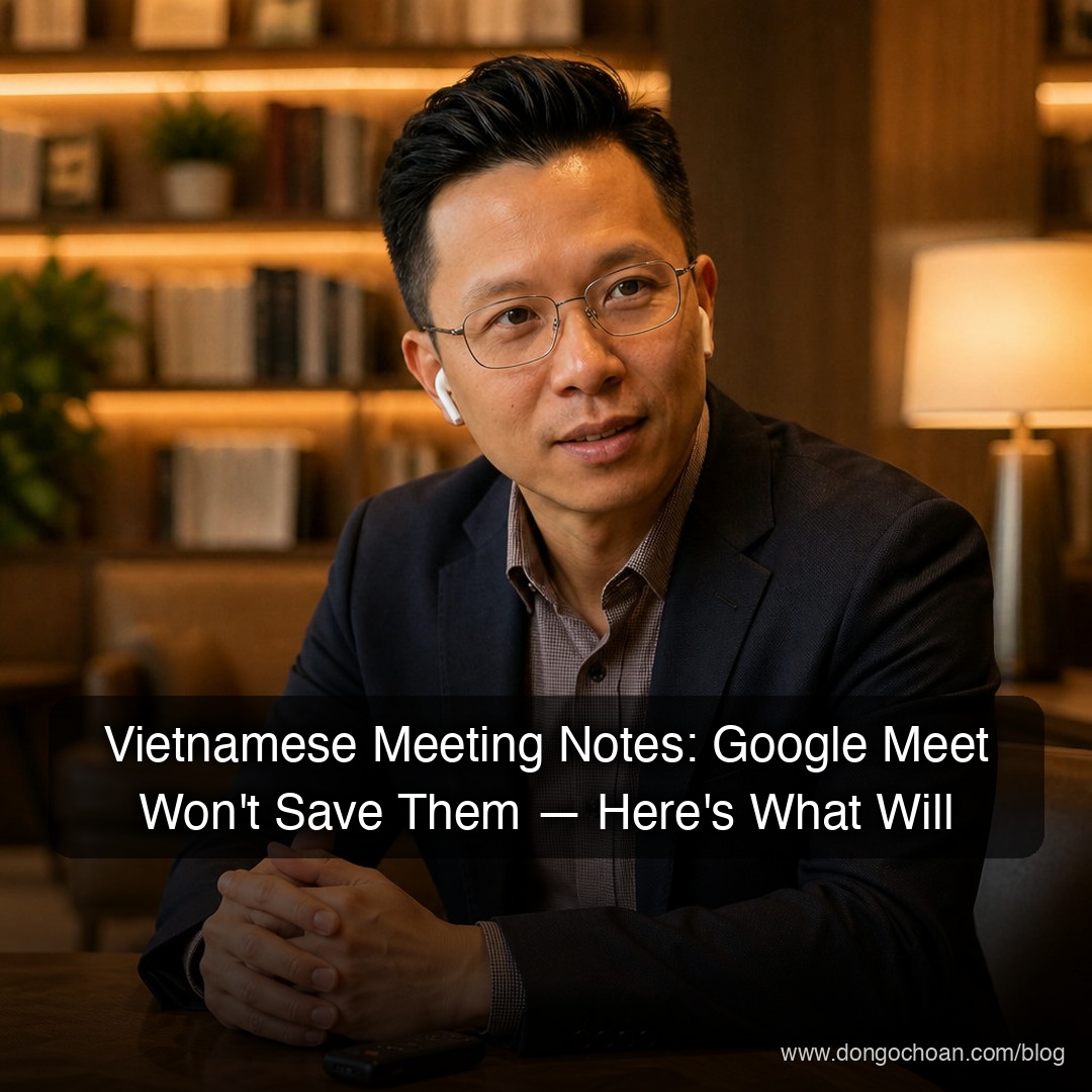 Ghi note họp tiếng Việt: Google Meet không lưu được, vậy dùng công cụ nào?